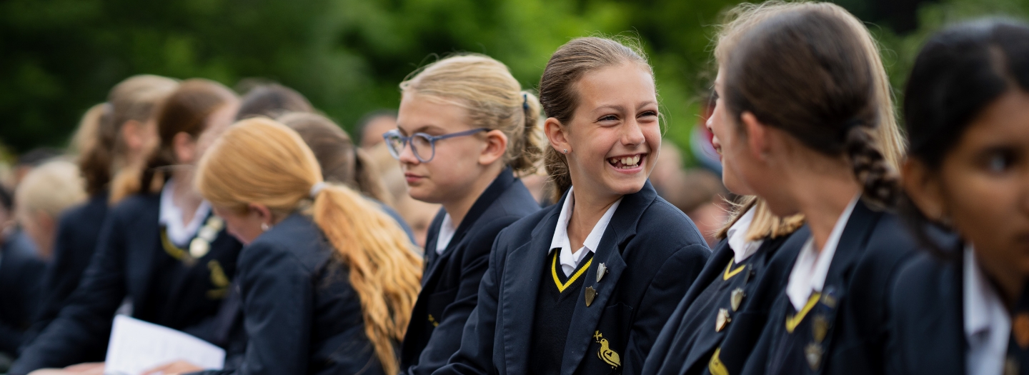 Girl smiling at Prep School awards ceremony