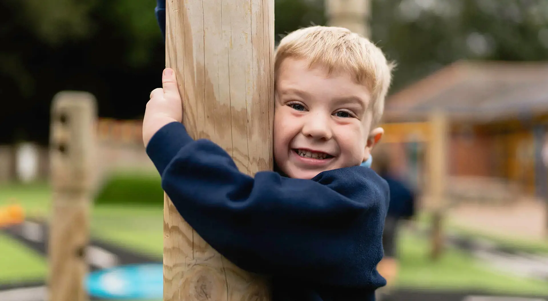 Repton Pre-Prep pupil enjoying our outdoors space and playground