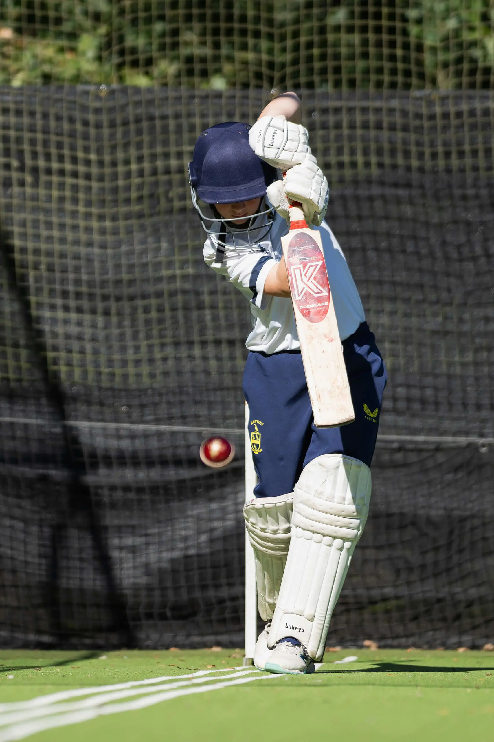 Pupil in the cricket nets at Repton Prep